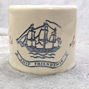 Vtg Early 1940s Old Spice Shaving Mug  Hull Pottery, USA - “Ship Friendship”