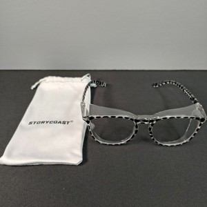 Storycoast Z87+ Safety Glasses Clear Lenses Black Pattern Arms With Pouch