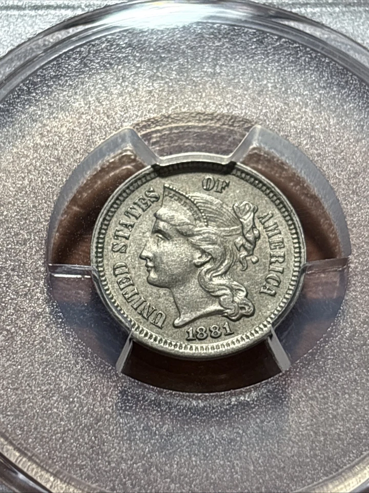 1881 3-Cent Nickel 3CN - PCGS AU53 - Image 4 of 4