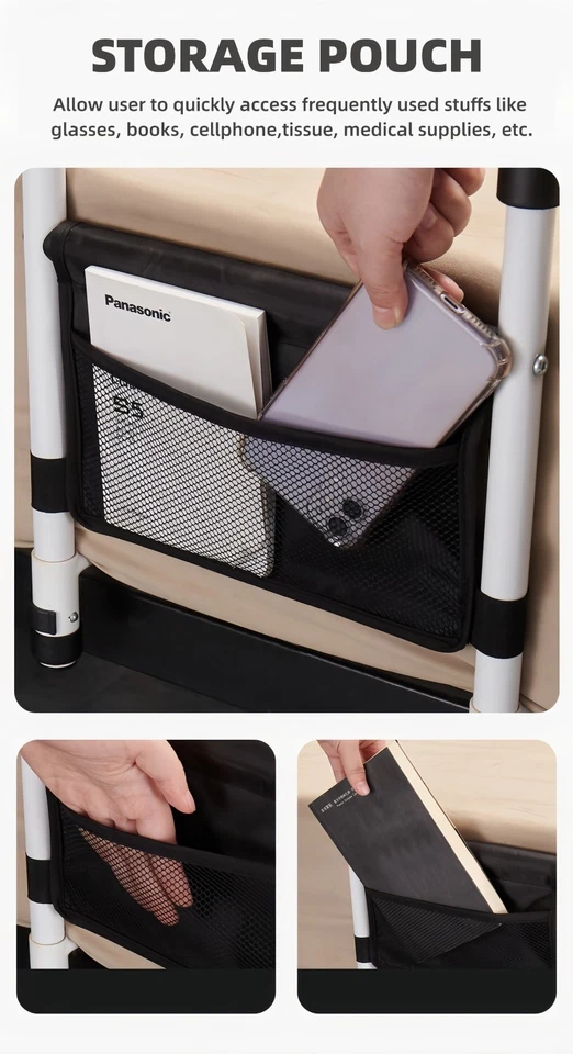 Bed Rails for Elderly Adults, Bed Side Assist Rail for Seniors with Motion Light - Image 3 of 4