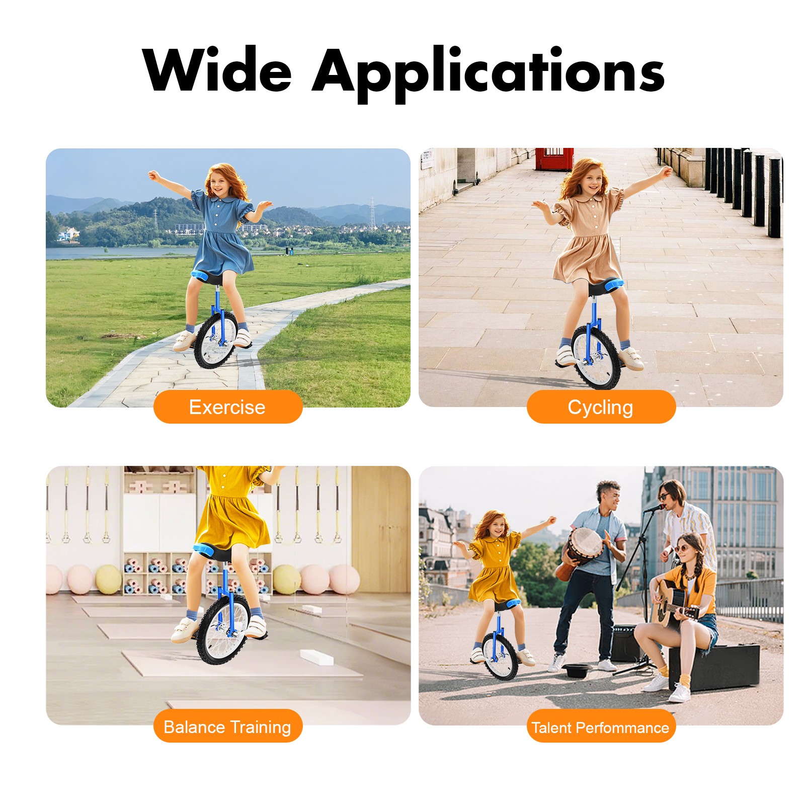 16" Unicycle One-Wheel Bike Kids Adults Beginner Outdoor Sports Self Balancing thumbnail 4