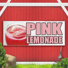 PINK LEMONADE juice drink fruit tea fresh ice Indoor Outdoor Banner Sign