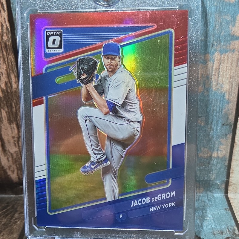 2021 Panini Donruss Optic - Jacob deGrom #160 Red White & Blue /199 Prizm /199