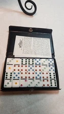 Pressman Mini Dominoes Travel Games To Go Compact Size Vinyl Case 1994 Vintage
