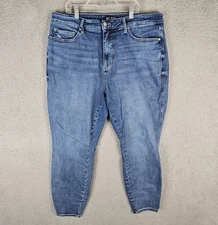 Judy Blue Jeans Women 20W Denim Whiskered Stretch High Rise Skinny Leg JB88767MD