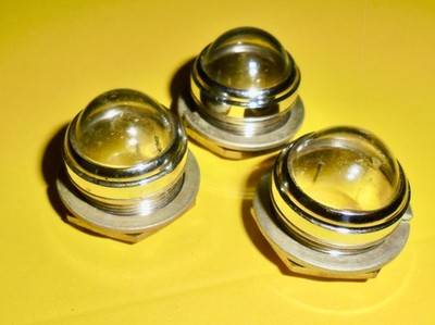 Lot of 3  B&K  Clear Lens for Pilot Light Indicators with panel mount assembly