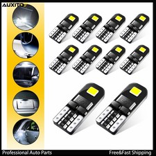 10pcs Auxito T10 194 Led 168 W5w Smd Canbus White Free Error Wedge Light Bulb O