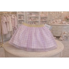 Carter's Fairy Birthday Party Picnic Purple Gingham Tulle Tutu Skirt 3T NWT