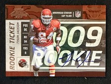 2009 Tyson Jackson Playoff Contenders Rookie Ticket  Auto RC Chiefs ON CARD. rookie card picture