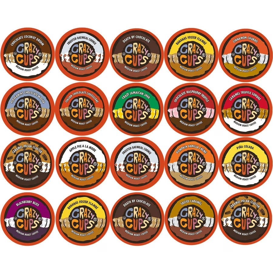 Crazy Cups, Flavored Coffee K-Cups Variety Pack Sampler, 20 Ct.