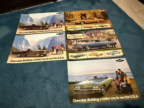 1972 & 1973 Chevrolet Dealer Showroom Sales Promo Posters Caprice Impala Chevy