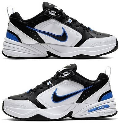 415445-002 Nike Air Monarch 4 Black/White/Blue Men Shoes Sneakers
