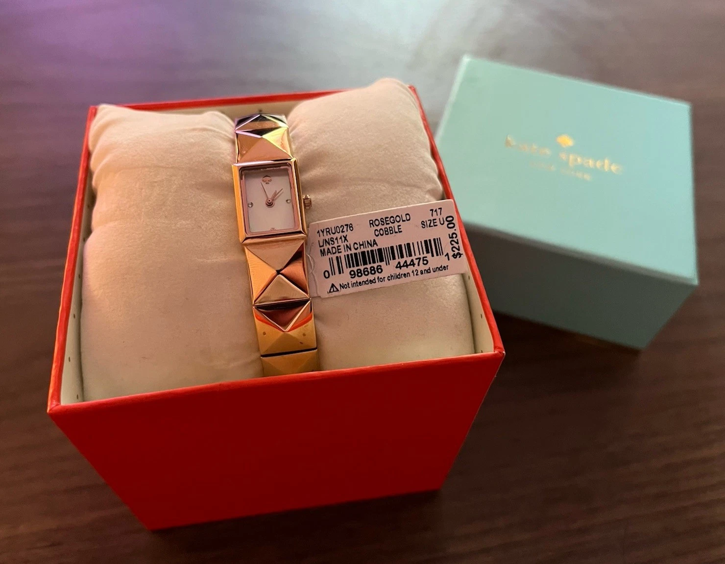 Orologio Kate Spade Donna New York Minute Cobble Oro Rosa Piramide 1YRU0276 Charm