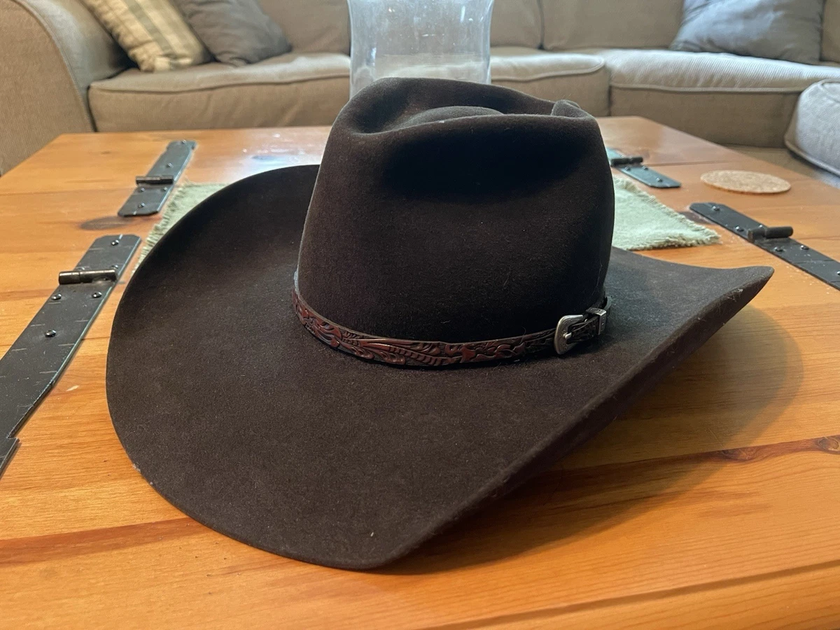 5 x chapeau de cowboy noir Beaver Rodeo King 7 3/8