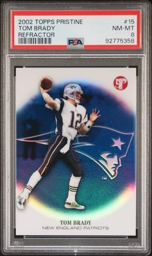 Tom Brady 2002 Topps Pristine REFRACTOR /349 PSA 8 NM-MT Patriots #15
