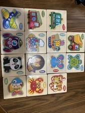 Wooden Animal And Vehicle Puzzles Bundle for Baby  s Toddlers, 14 Count Puzzles.