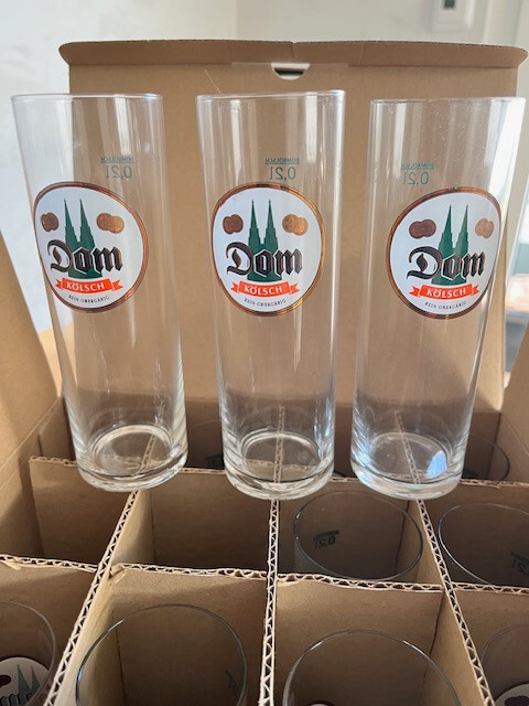 12x Dom Kölsch Gläser Biergläser 0,2l Bier Kölner Köln Glas Stangen Stange Set