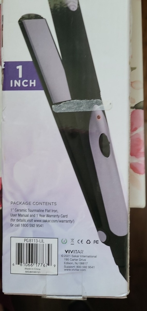 NEW Vivitar Ceramic Tourmaline Inch Hair Straightener Flat Iron