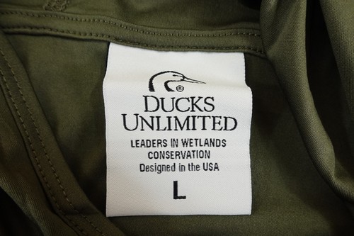 Ducks Unlimited Mens Size Large Green Camo Long Sleeve Hooded Pullover Tee New - Picture 2 of 8