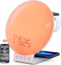 Dekala Sunrise Alarm Clock with Wireless Charger With App Control - White