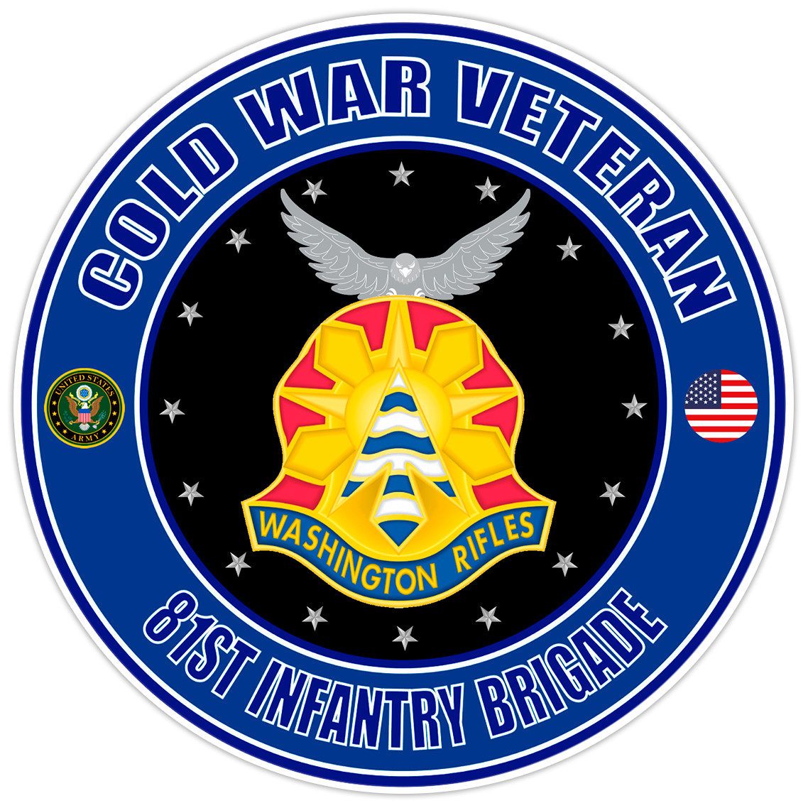 Cold War Veteran 81st Infantry Brigade Bumper Sticker Military Soldier Decal 5"