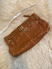Rachel Zoe Leather Brown Caramel Clutch  Purse