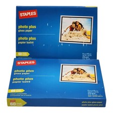 2 Staples Photo Plus Gloss Paper 4x6 - 60 Sheets Each Box New Old Stock  Sealed