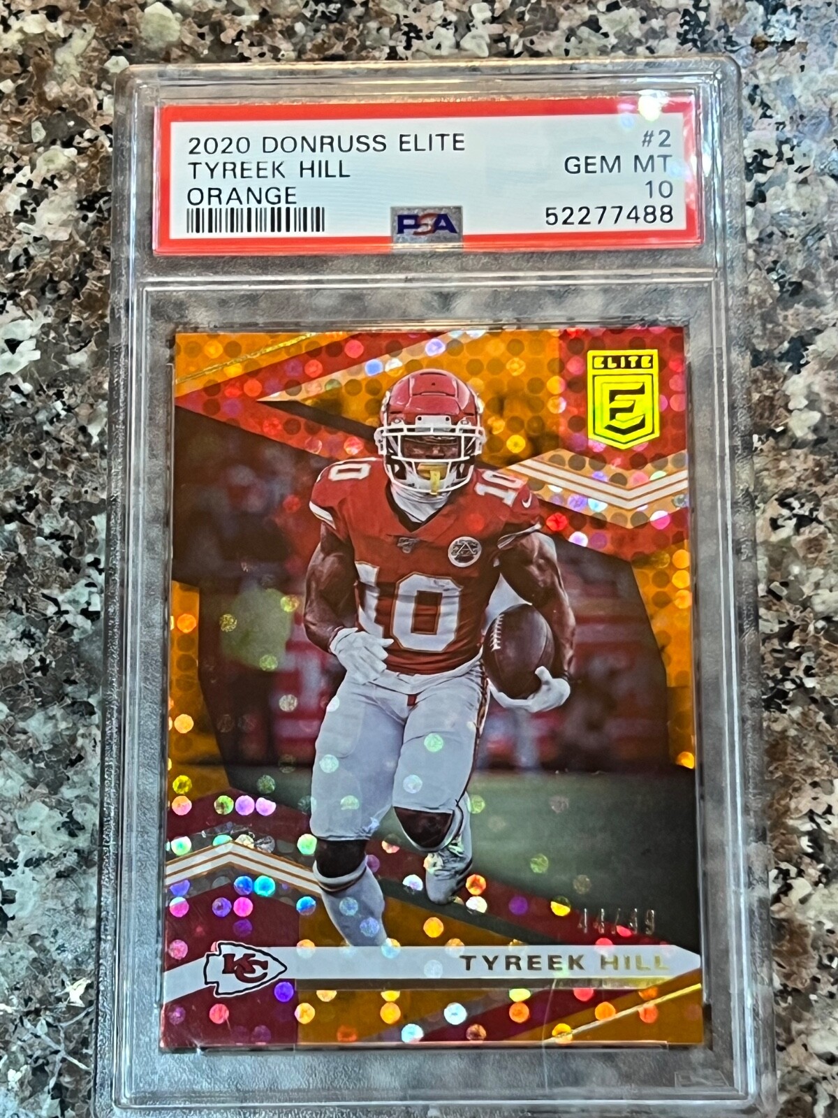 2020 Donruss Elite Tyreek Hill Orange SSP PSA 10 /49 Beautiful!! POP 2 view 4