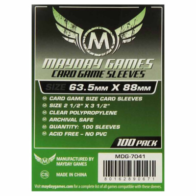MYY7041 Mayday Games Deck Protector: Card Game GR 63.5x88mm (100)