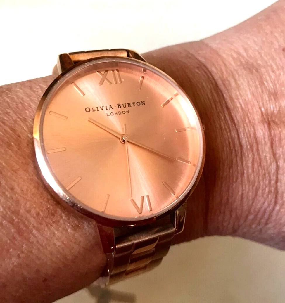 Bnwt OLIVIA BURTON Rose Gold Metal Strap Watch Wristwatch NEW