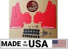 Sr 10-13 Mazdaspeed 3 Mazda 3 Mud Flaps Kit Red With Hardware Vinyl Logo