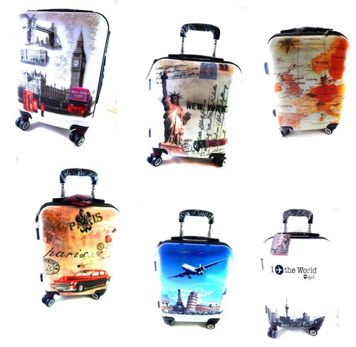 TROLLEY EASYJET IDONEO CM.50x40x20 ABS RIGIDO 4 RUOTE LUCIDO STAMPATO  Ryanair | eBay