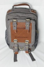 Vintage Casual Canvas and Leather Rucksack Backpack Medium Sz. 15" x 13" NEW