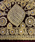 Vintage Dark Red/Maroon Velvet Tea Cozy Mirrored With Pearl Beads Gold Trim — photo 3