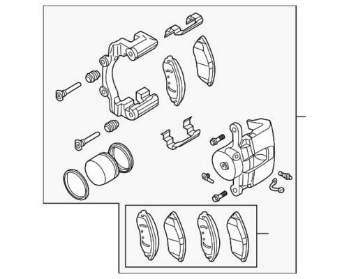 Caliper de freno de disco delantero para Chevrolet/Pontiac Aveo5 2004-2011 (N/P 96475175)
