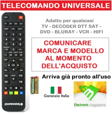 SUPERIOR Telecomando Universale ADB I-CAN Compatibile per Tv Decoder Ricevitori Dvd