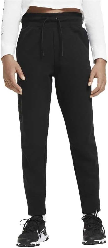 Nike Sweatpants Girls Black Tech Fleece Tapered Joggers Pants Size