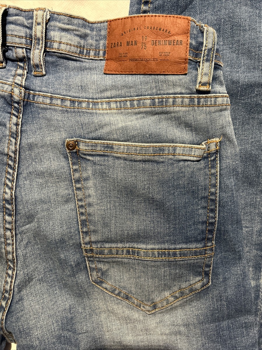 Jean Skinny (maigre) Zara Man Taille 28/28 - Bleu Foncé Délavé - Pour Garçon 12 Ans - Occasion TB