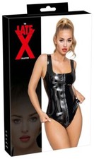 CORSET LATEX GERMANY .4MM ZIP IN BACK AND CROTCHBLACK X-SMALL- 2X-LARGE