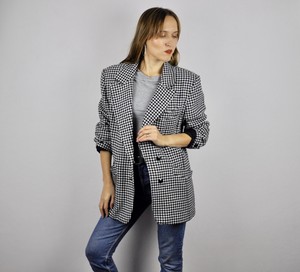 oversized houndstooth blazer