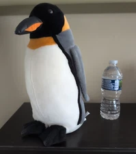 Realistic Emperor Penguin Plush  Stuffed Animal  Weighted Bottom 14"