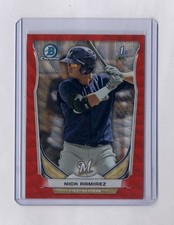 NICK RAMIREZ 2014 BOWMAN CHROME RED WAVE REFRACTOR ROOKIE RC #7/25