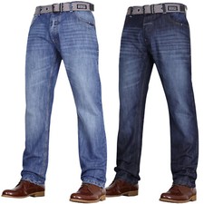 New Mens Crosshatch Jeans Pants Dark Blue Designer Branded Waist Sizes