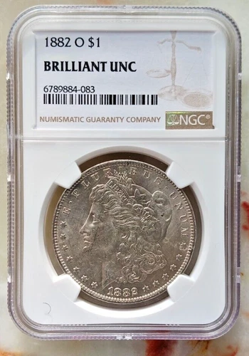 BU 1882-O Morgan Silver Dollar NGC Brown Label.  LOW SHIPPING!!
