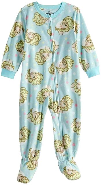 Disney Frozen Elsa Toddler Girl's Blue Polka Dot Fleece Footed Pajama  Sleeper for sale online | eBay