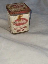 VTG Herb Ox Bouillon Box Can Advertising Tin Lid Red Label Spice Kitchen