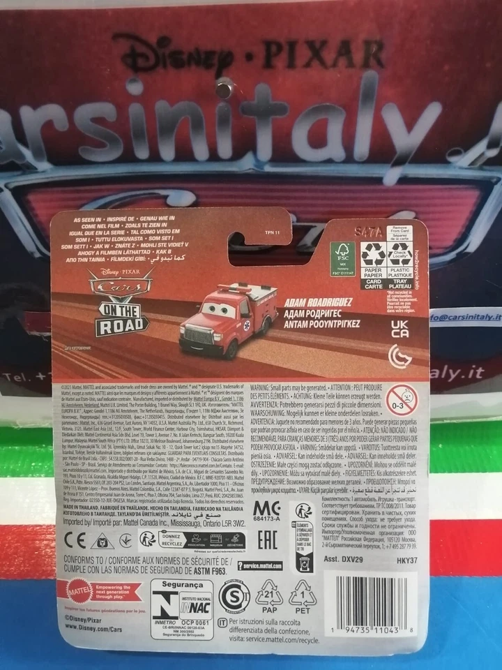 Adam Roadriguez Fire - Cars on The Road 2022 - Blister singolo Mattel 1/55 metal - Immagine 2 di 3