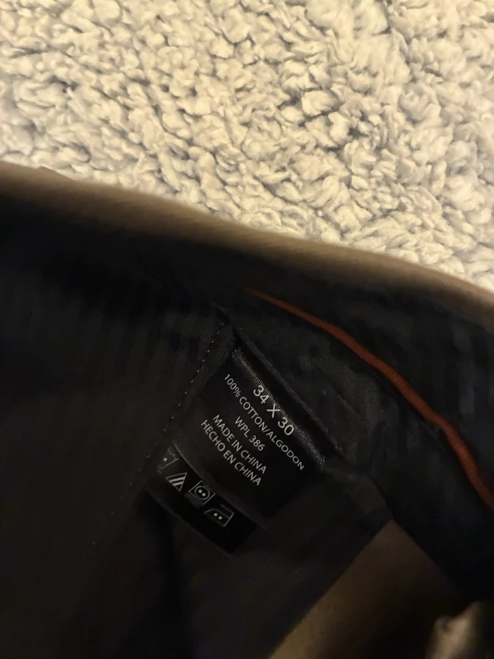 Pantalones de vestir Haggar para hombre 34x30 marrón mate clásicos plisados informales Foto 4 de 4