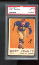 1959 Topps #116 Jerry Kramer ROOKIE RC PSA 4 Graded Football Card NFL Packers. rookie card picture