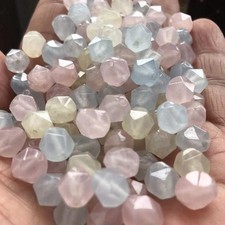Morgan stone chalcedony angular beads loose beads DIY jewelry colored crystals